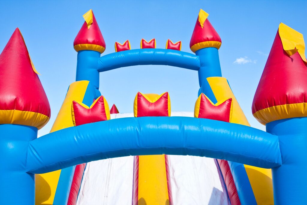 giant inflatable slide outdoors